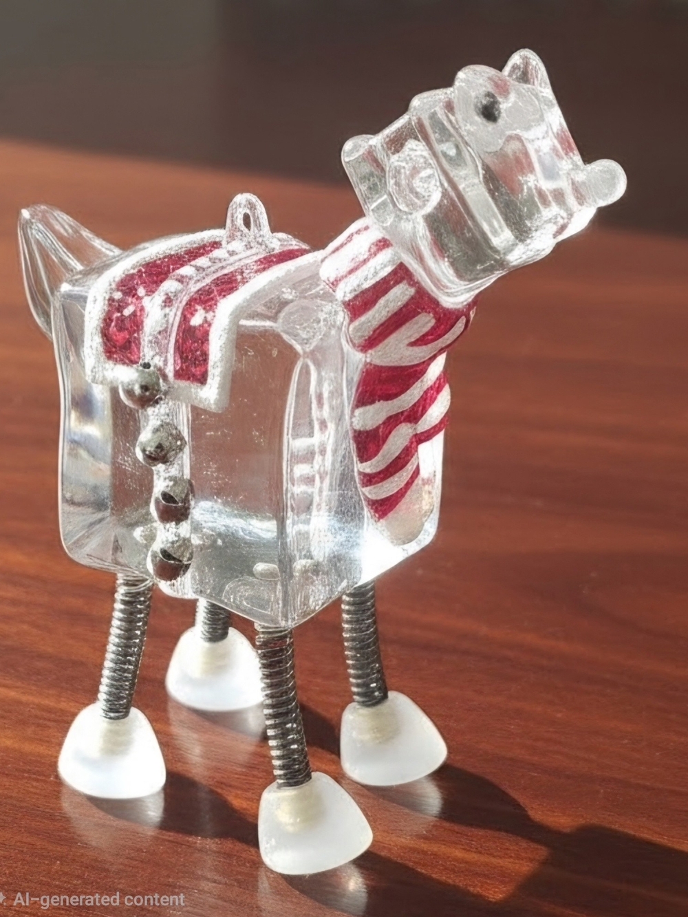 Vintage Department 56 Lucite Acrylic Ice Cube Reindeer Christmas figurine